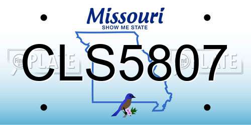 CLS5807 Missouri License Plate