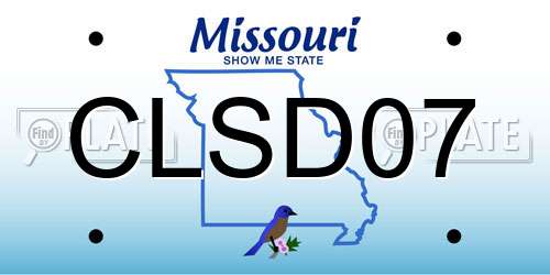 CLSD07 Missouri License Plate