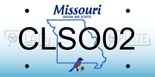 CLSO02 Missouri License Plate