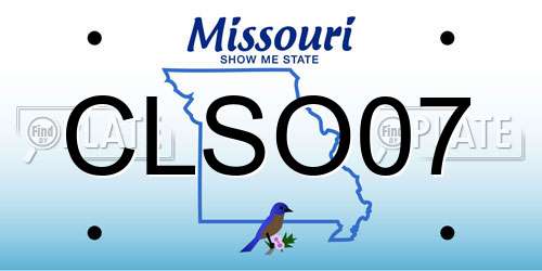 CLSO07 Missouri License Plate