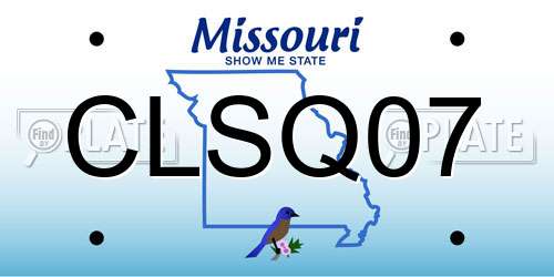 CLSQ07 Missouri License Plate