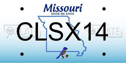 CLSX14 Missouri License Plate