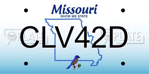 CLV42D Missouri License Plate