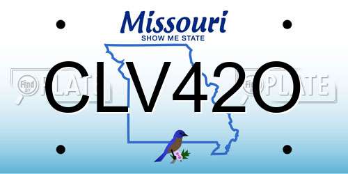 CLV42O Missouri License Plate