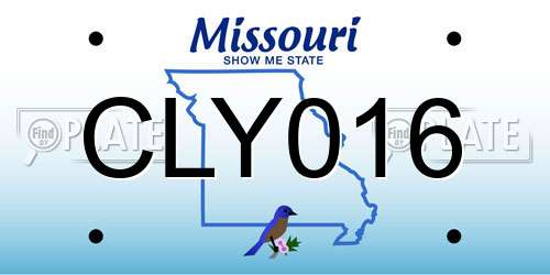 CLY016 Missouri License Plate
