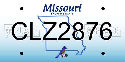 CLZ2876 Missouri License Plate