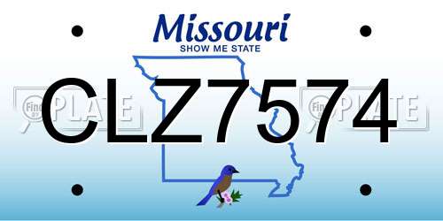 CLZ7574 Missouri License Plate