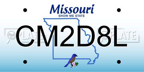 CM2D8L Missouri License Plate