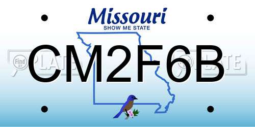 CM2F6B Missouri License Plate