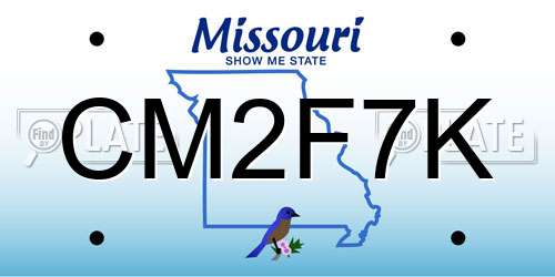CM2F7K Missouri License Plate
