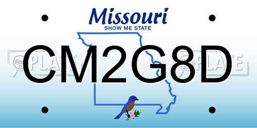 CM2G8D Missouri License Plate
