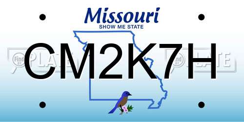 CM2K7H Missouri License Plate