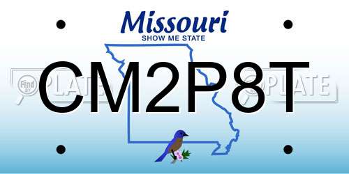 CM2P8T Missouri License Plate