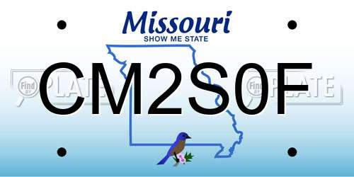 CM2S0F Missouri License Plate