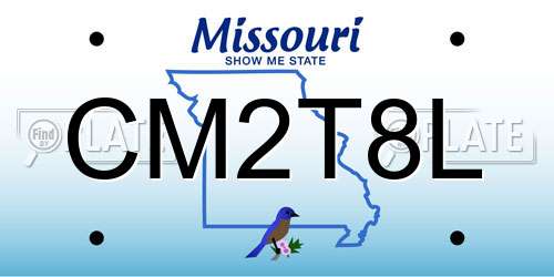 CM2T8L Missouri License Plate
