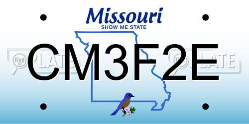 CM3F2E Missouri License Plate