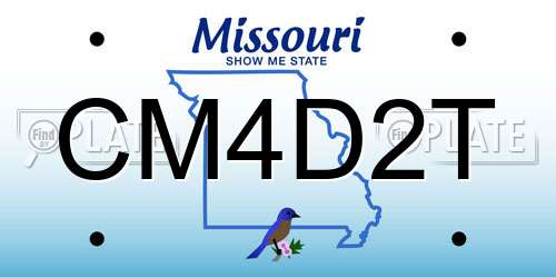 CM4D2T Missouri License Plate