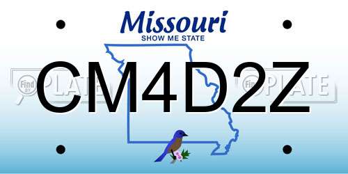 CM4D2Z Missouri License Plate