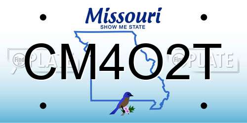 CM4O2T Missouri License Plate