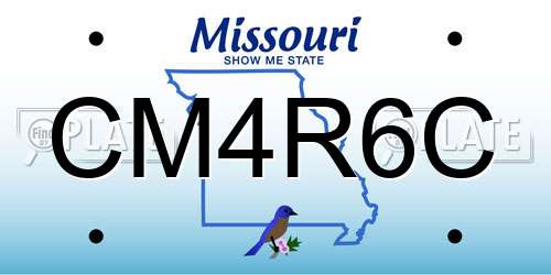 CM4R6C Missouri License Plate