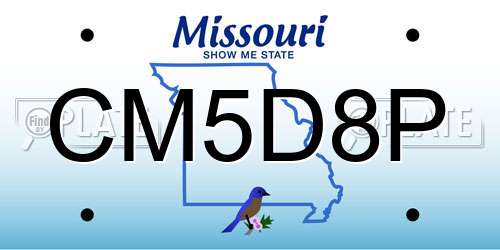 CM5D8P Missouri License Plate