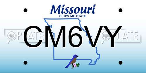CM6VY Missouri License Plate