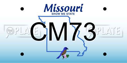 CM73 Missouri License Plate