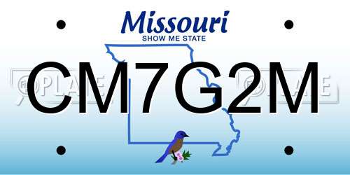 CM7G2M Missouri License Plate