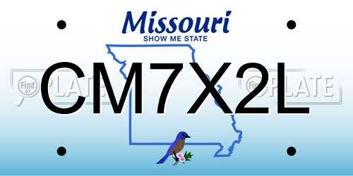 CM7X2L Missouri License Plate