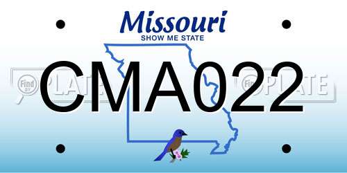 CMA022 Missouri License Plate