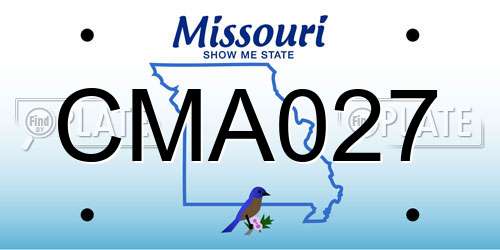 CMA027 Missouri License Plate