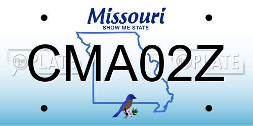 CMA02Z Missouri License Plate