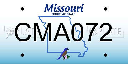CMA072 Missouri License Plate