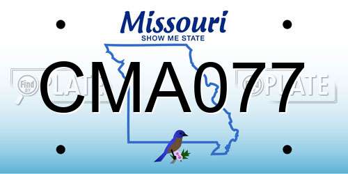 CMA077 Missouri License Plate