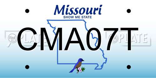 CMA07T Missouri License Plate