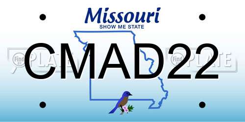 CMAD22 Missouri License Plate