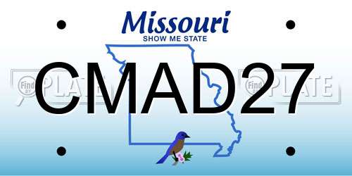 CMAD27 Missouri License Plate
