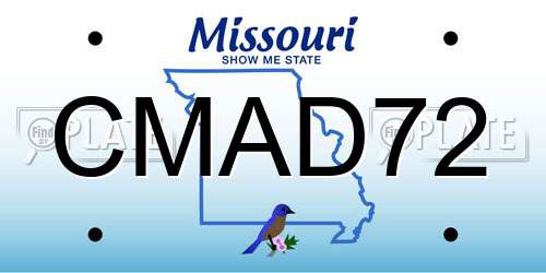 CMAD72 Missouri License Plate
