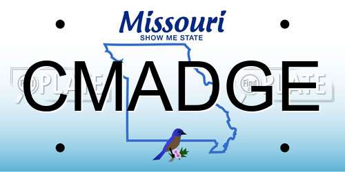 CMADGE Missouri License Plate