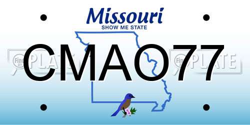 CMAO77 Missouri License Plate
