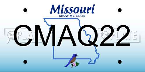 CMAQ22 Missouri License Plate