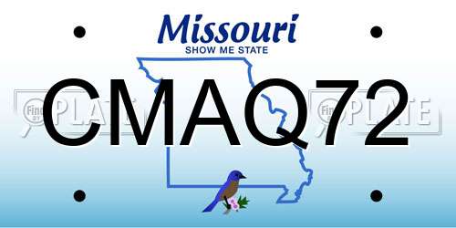 CMAQ72 Missouri License Plate