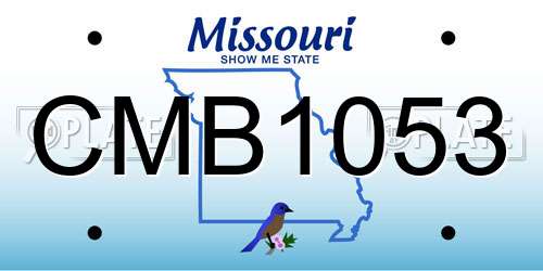 CMB1053 Missouri License Plate