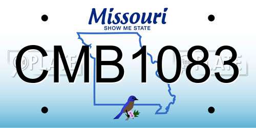 CMB1083 Missouri License Plate