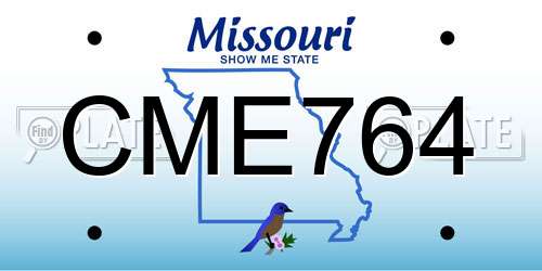 CME764 Missouri License Plate