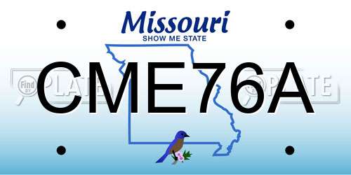 CME76A Missouri License Plate