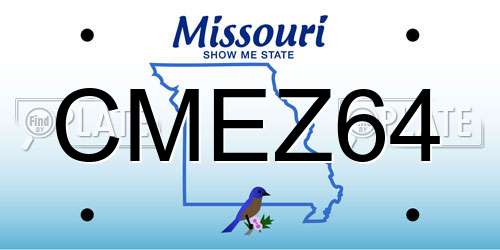 CMEZ64 Missouri License Plate