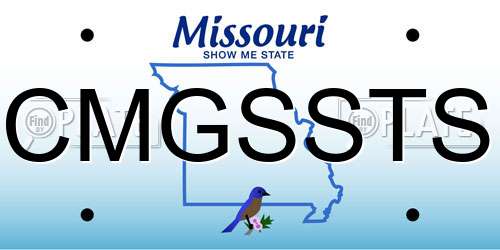 CMGSSTS Missouri License Plate