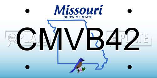 CMVB42 Missouri License Plate