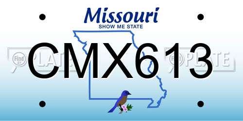 CMX613 Missouri License Plate